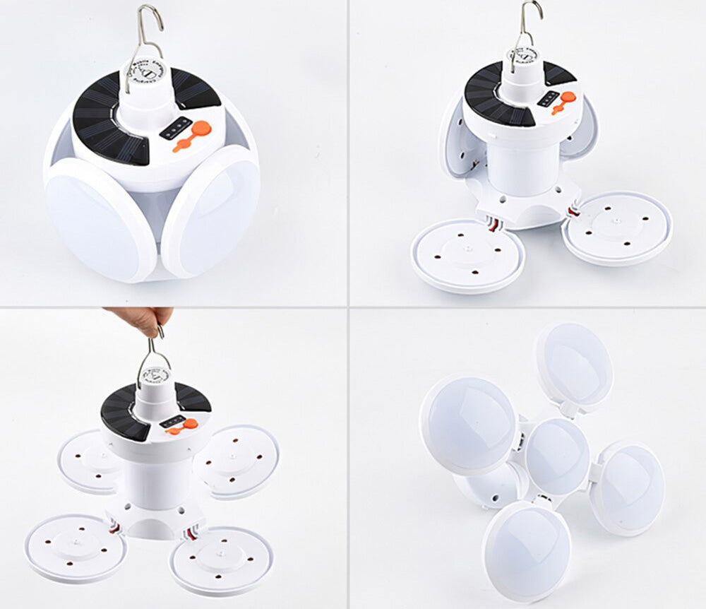 Solcellsdriven LED Lykta – 45 LED, 5 Ljuslägen, IP65 Vattentät, 2400mAh Batteri. fyndonline