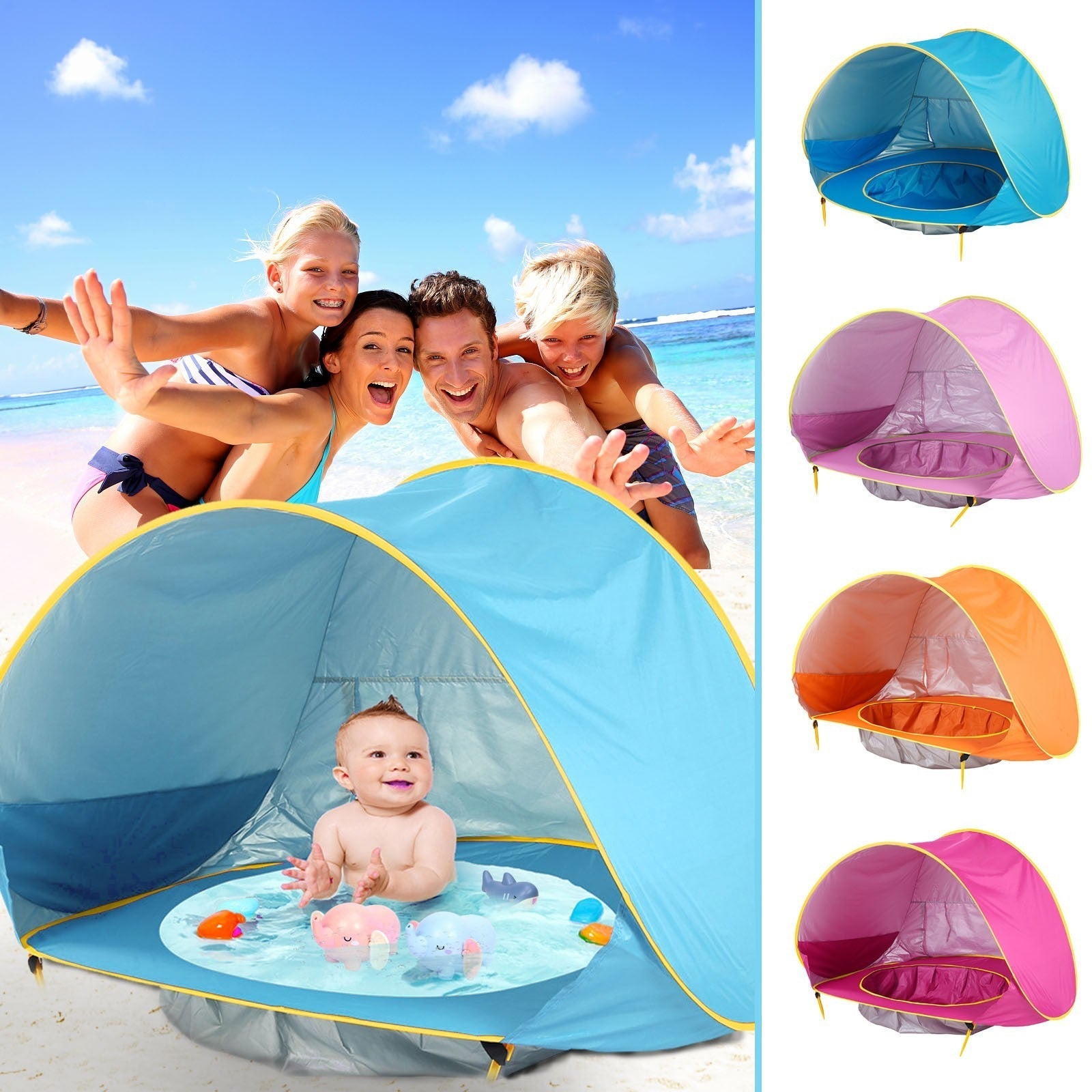 Baby Beach Tent Kids Outdoor Camping Easy Fold Up Waterproof  Up Sun Awning Tent UV-protecting FyndOnline