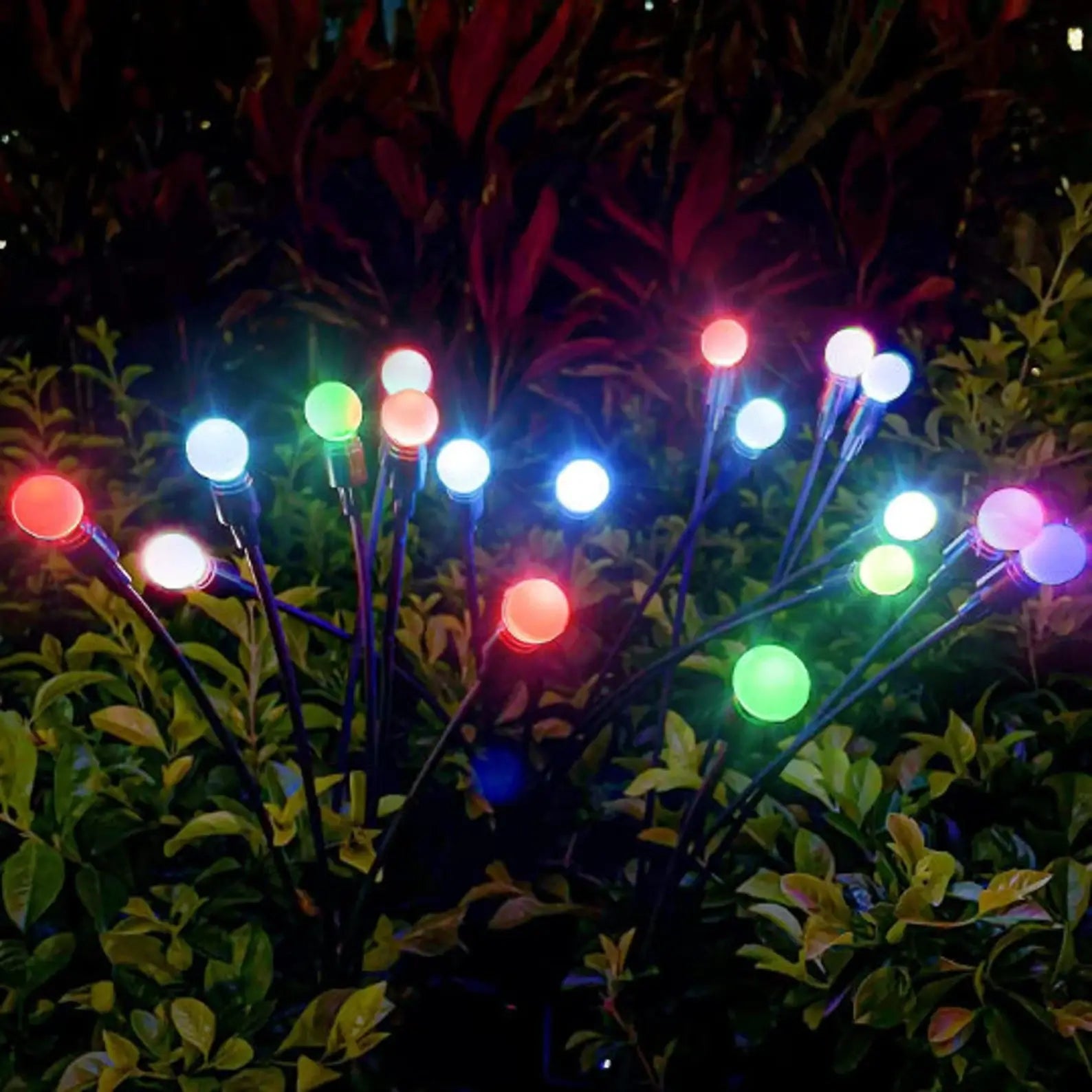 Solcellsdrivna Vajande Firefly Utomhuslampor – 6 LED, IP65 Vattentäta, Flexibla Stjälkar – För Trädgård, Gångväg & Uteplats Fyndonline