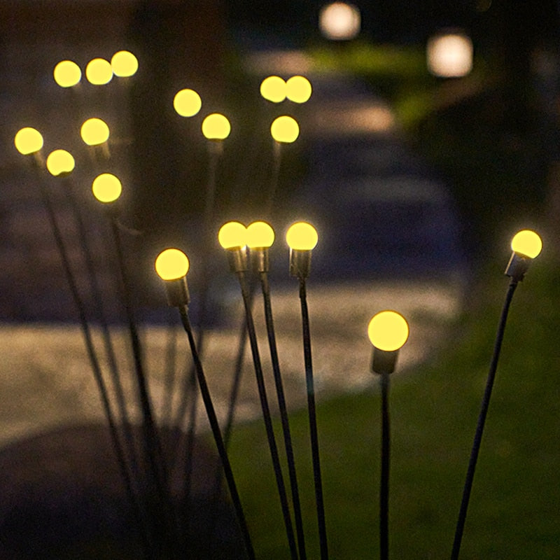 Solcellsdrivna Vajande Firefly Utomhuslampor – 6 LED, IP65 Vattentäta, Flexibla Stjälkar – För Trädgård, Gångväg & Uteplats Fyndonline