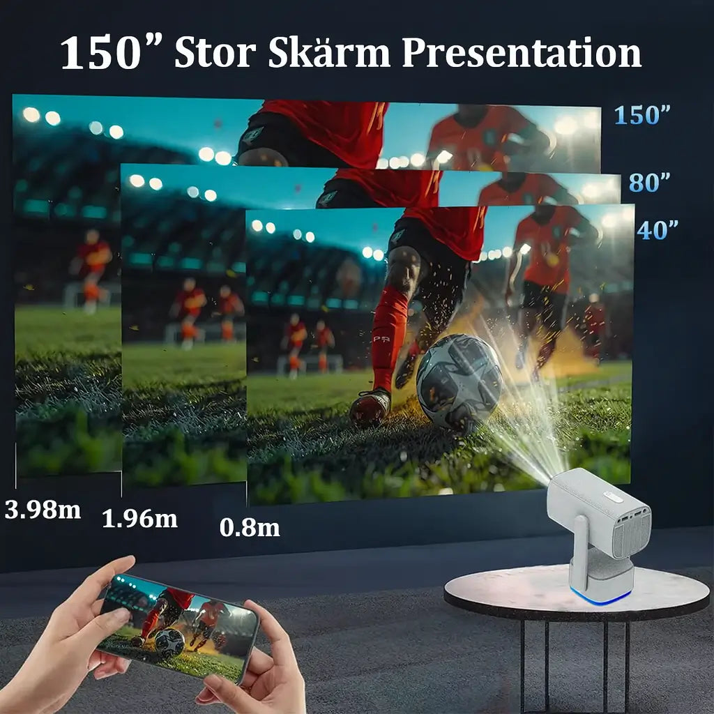 Mini Pro 7 – Batteridriven 4K Miniprojektor med WiFi & Bluetooth – Portabel Hemmabio FyndOnline