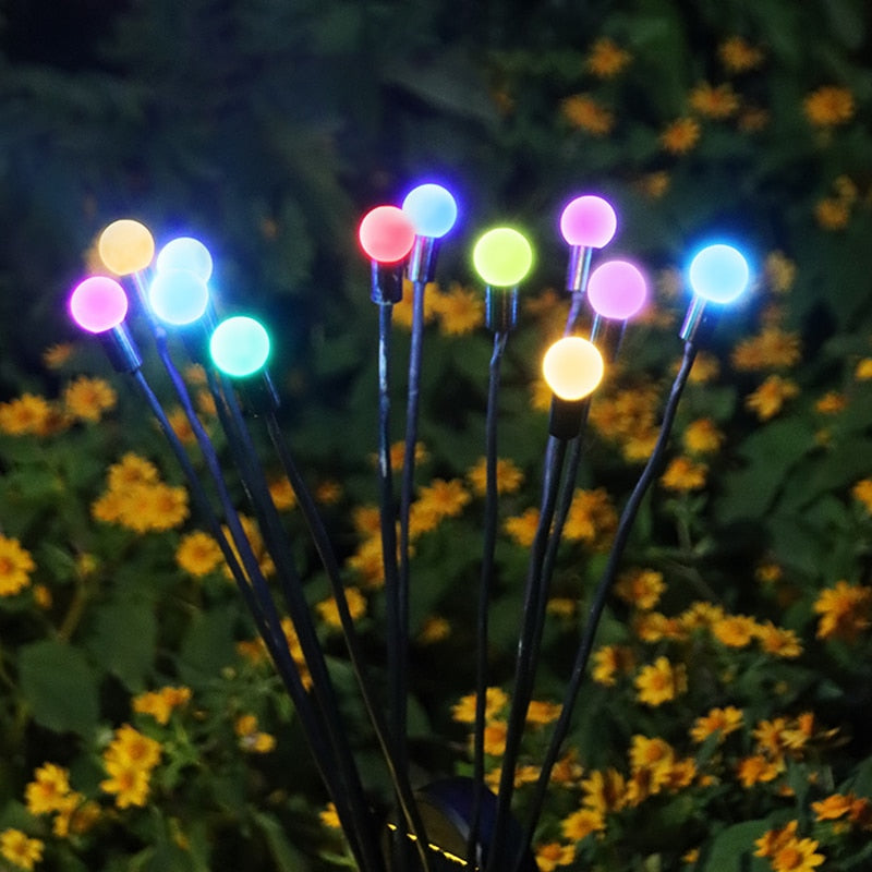 Solcellsdrivna Vajande Firefly Utomhuslampor – 6 LED, IP65 Vattentäta, Flexibla Stjälkar – För Trädgård, Gångväg & Uteplats Fyndonline