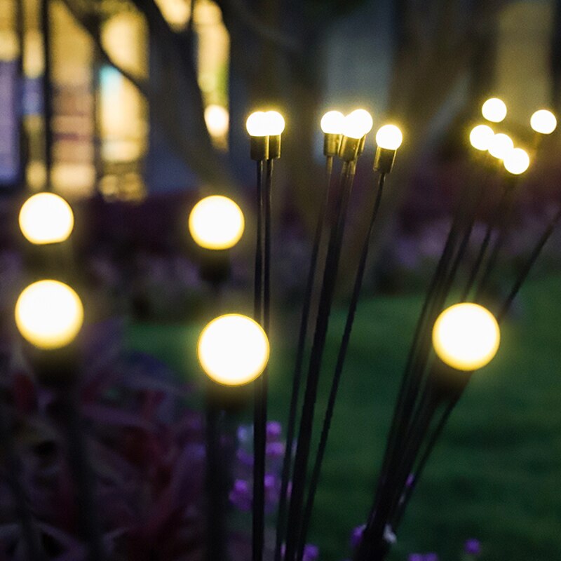 Solcellsdrivna Vajande Firefly Utomhuslampor – 6 LED, IP65 Vattentäta, Flexibla Stjälkar – För Trädgård, Gångväg & Uteplats Fyndonline