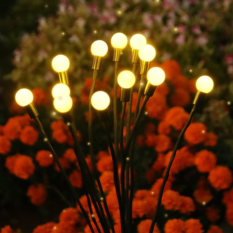 Solcellsdrivna Vajande Firefly Utomhuslampor – 6 LED, IP65 Vattentäta, Flexibla Stjälkar – För Trädgård, Gångväg & Uteplats Fyndonline