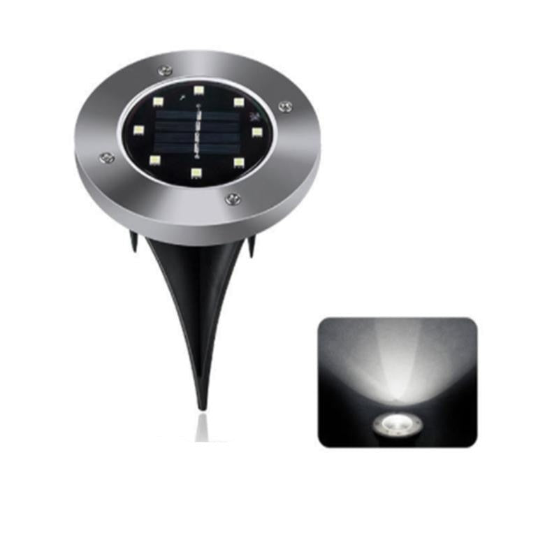 Solcellsdrivna Marklampor – 8 LED-lampor IP65 Vattentäta Rostfritt Stål – För Trädgård Gångväg & Uteplats Fyndonline.se