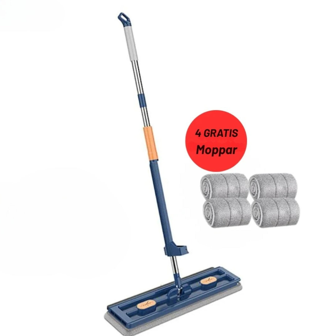 FlexiClean 3-i-1 golvmopp används på trägolv för effektiv rengöring
