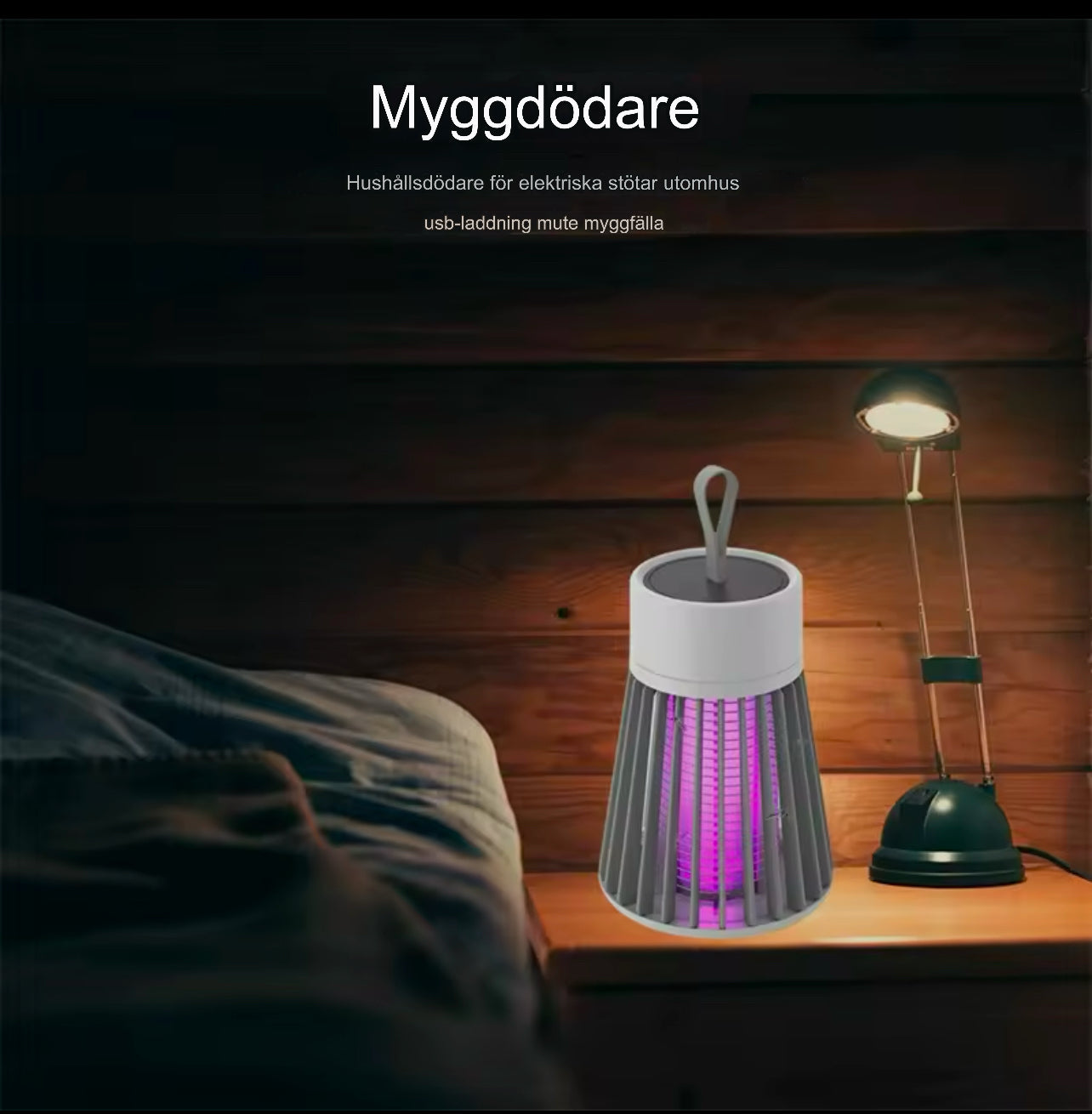 Elektrisk insektsdödare för camping, terrass och vardagsrum