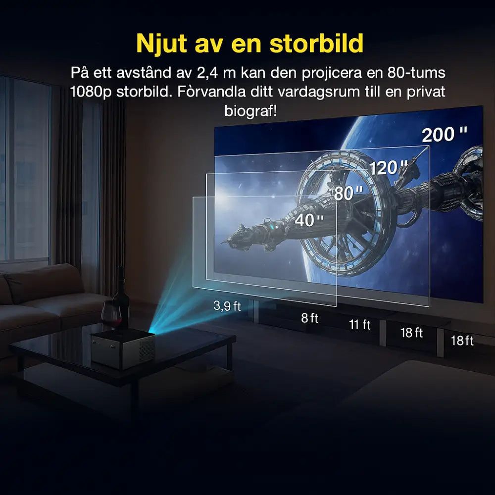 Mini Pro 5 - Portabel miniprojektor med HD och 450 ANSI - Projektor