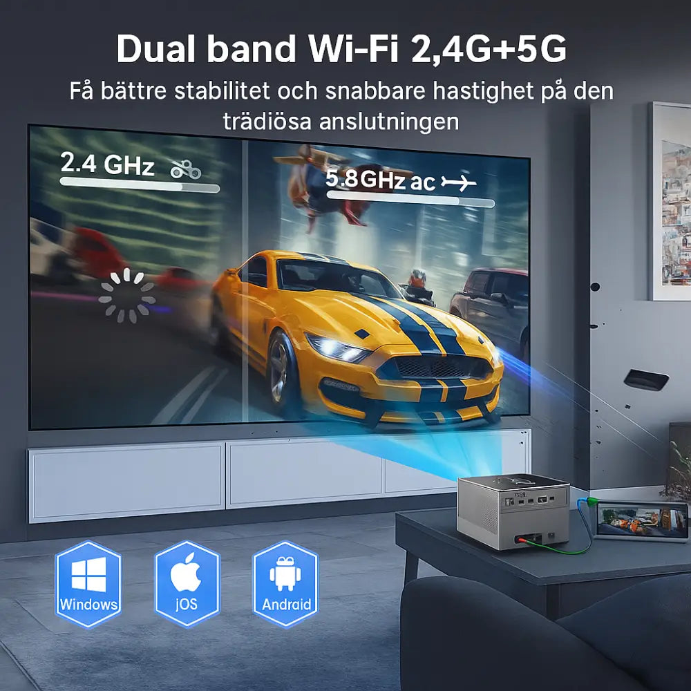 Mini Pro 5 - Portabel miniprojektor med HD och 450 ANSI - Projektor