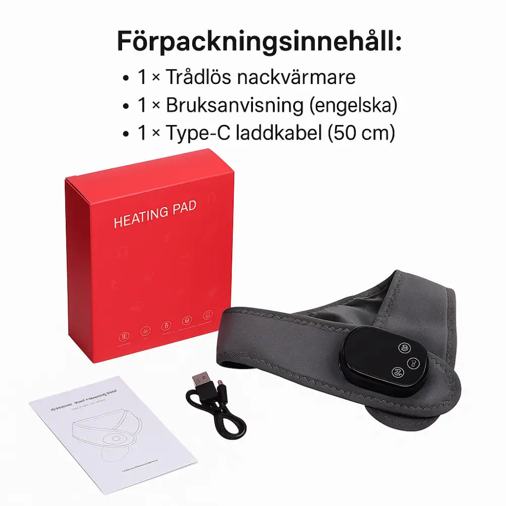 USB-laddningsbar nackvärmare med upp till 3 timmars användning fyndonline