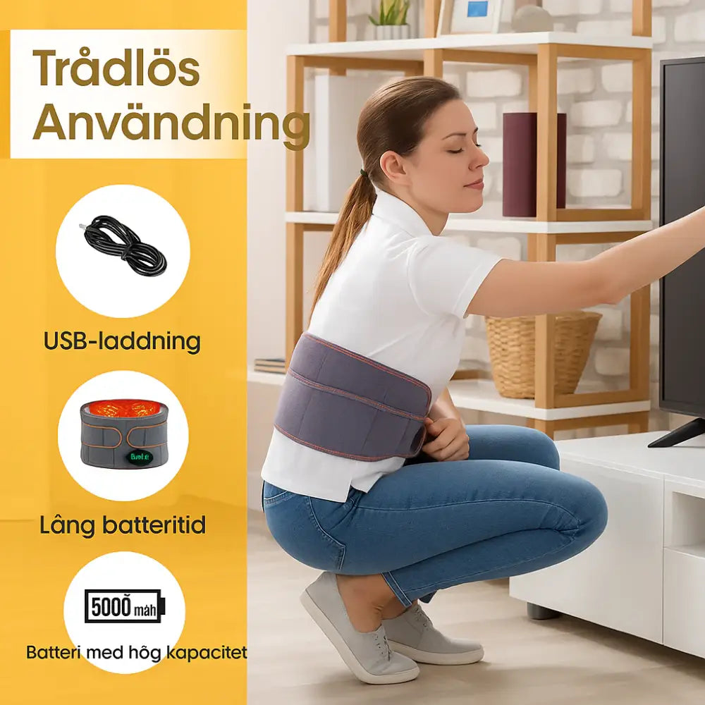 TheraBelt – Ryggbälte med värme rödljus IR/LED & massage FyndOnline