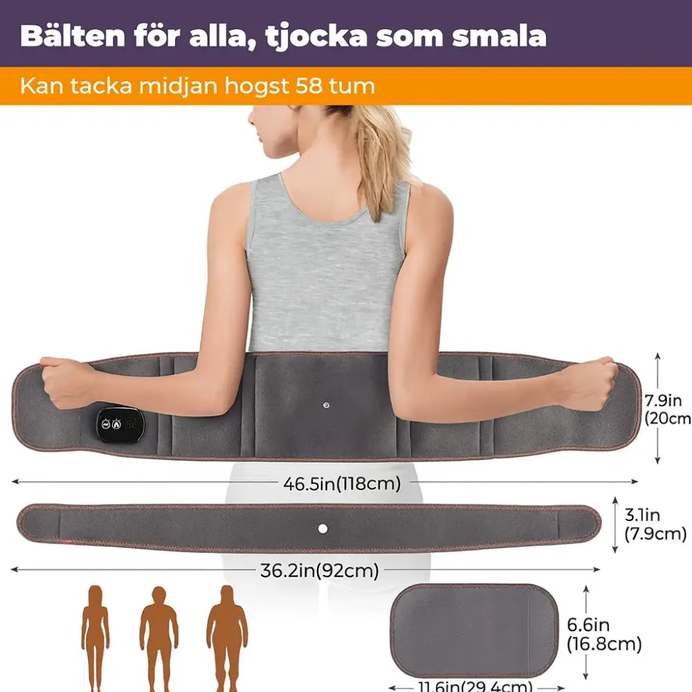 Ryggbälte med värme och rödljus IR LED